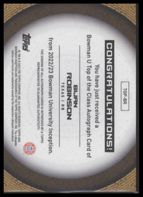 2022-23 Bowman University Inception Top of the Class Auto Bijan Robinson /100