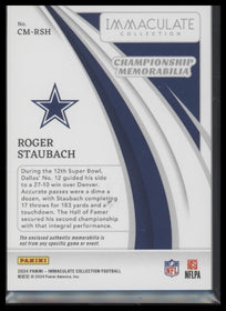 2024 Panini Immaculate Collection Championship Memorabilia Roger Staubach /99