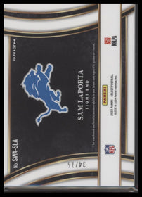 2023 Panini Select Jumbo Rookie Swatch White Prizm Sam LaPorta #/75 #SWA-SLA