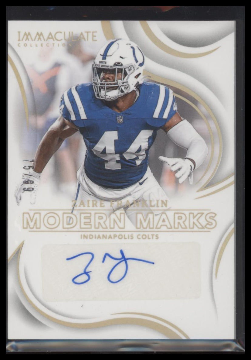 2024 Panini Immaculate Collection Modern Marks Zaire Franklin #/99 Auto #MM-ZFN