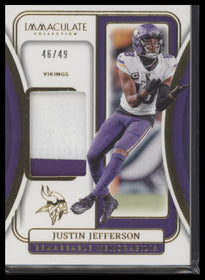 2024 Panini Immaculate Collection Remarkable Memorabilia Justin Jefferson /49
