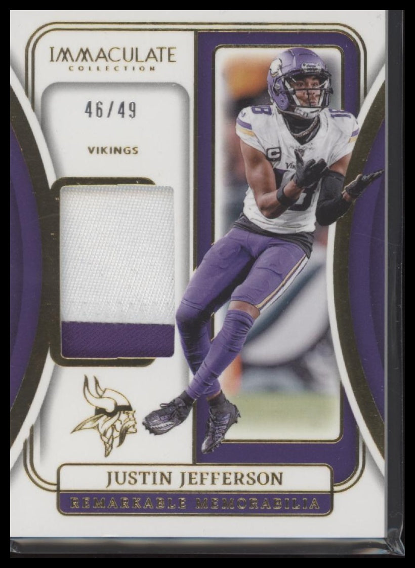 2024 Panini Immaculate Collection Remarkable Memorabilia Justin Jefferson /49