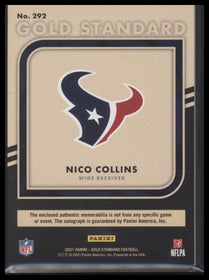 2021 Panini Gold Standard Nico Collins #/149 Auto #292