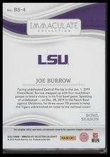 2023 Panini Immaculate Collection Collegiate Bowl Season Joe Burrow #BS-4