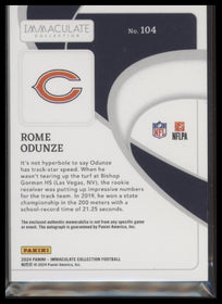 2024 Panini Immaculate Collection Rome Odunze #/99 Auto #104
