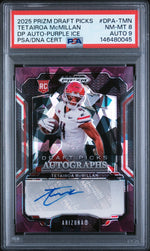 2025 Panini Prizm DP Auto-Purple Ice Tetairoa Mcmillan 8 Auto PSA #DPA-TMN