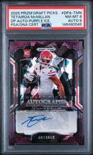 2025 Panini Prizm DP Auto-Purple Ice Tetairoa Mcmillan 8 Auto PSA #DPA-TMN