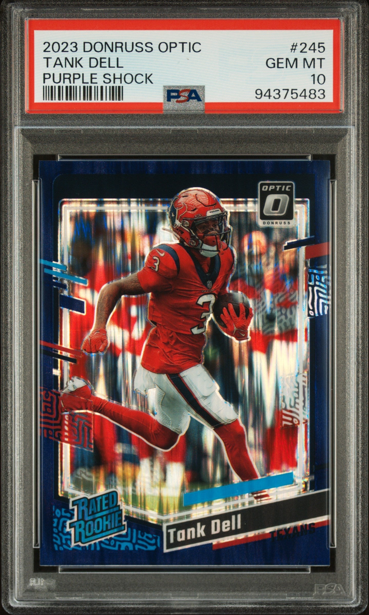 2023 Panini Donruss Optic Purple Shock Tank Dell 10 PSA #245