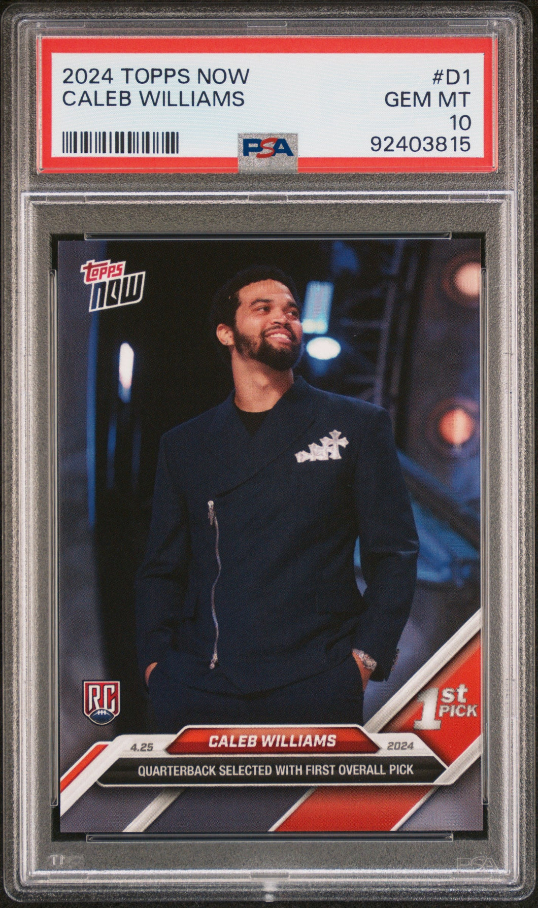 2024 Topps Now Caleb Williams 10 PSA #D1
