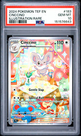 2024 Pokemon Tef En-Temporal Forces Illustration Rare Cinccino 10 PSA #183