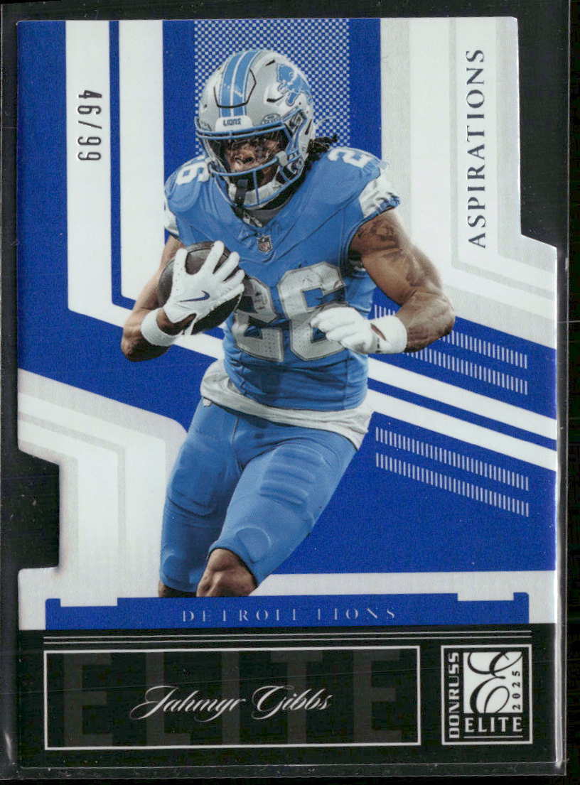 2025 Donruss Elite 2007 Elite Aspirations Die Cuts Jahmyr Gibbs #/99 #39