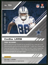 2020 Panini XR White CeeDee Lamb Rookie #/75 #106