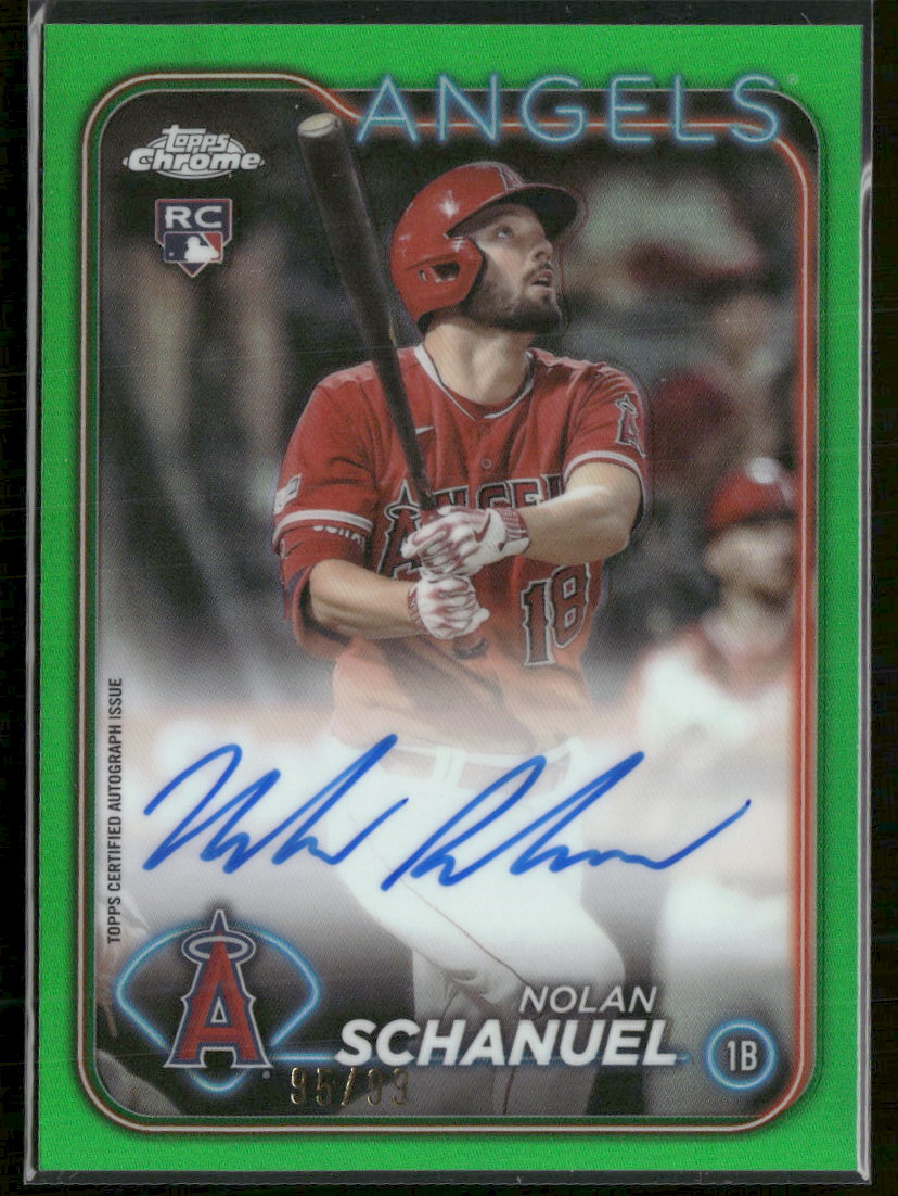 2024 Topps Chrome Rookie Auto Green Refractor Nolan Schanuel #/99 Auto #RA-NS