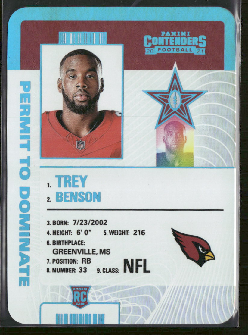 2024 Panini Contenders Permit to Dominate Trey Benson #33