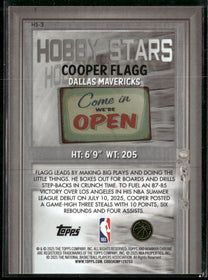 2025-26 Bowman Hobby Stars Cooper Flagg #HS-3