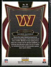 2024 Panini Select Black & Red Prizm Shock Jayden Daniels Rookie #26