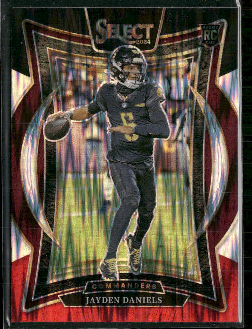 2024 Panini Select Black & Red Prizm Shock Jayden Daniels Rookie #26