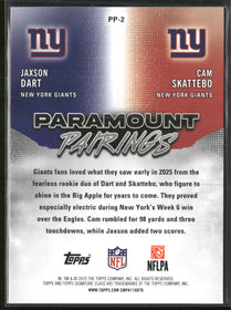 2025 Topps Signature Class Paramount Pairings Cam Skattebo / Jaxson Dart #PP-2