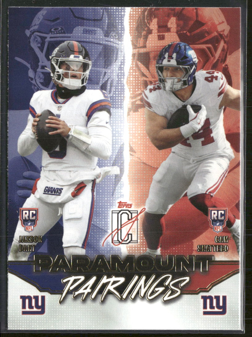 2025 Topps Signature Class Paramount Pairings Cam Skattebo / Jaxson Dart #PP-2