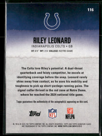2025 Topps Signature Class Autographs Riley Leonard Rookie Auto #116