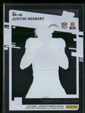 2020 Panini Chronicles Clearly Donruss Rated Rookies Justin Herbert #RR-JH