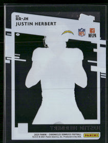 2020 Panini Chronicles Clearly Donruss Rated Rookies Justin Herbert #RR-JH