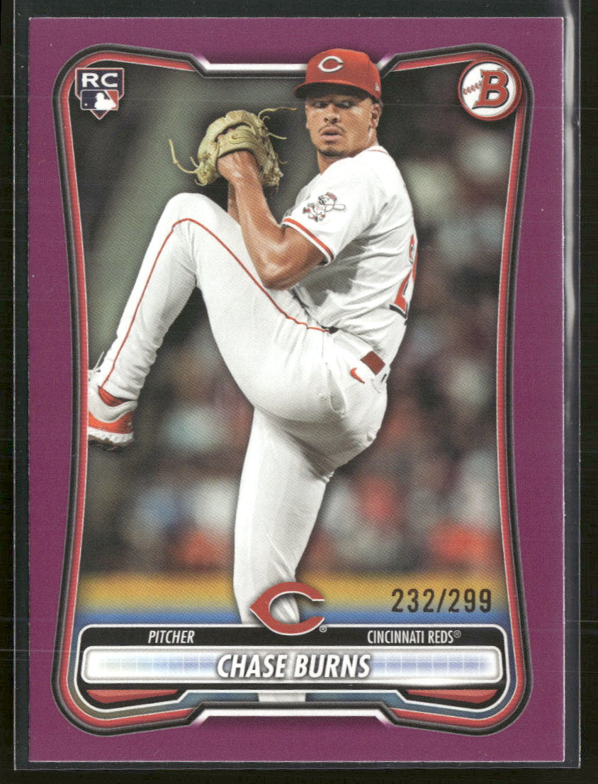 2026 Bowman Fuchsia Chase Burns Rookie #/299 #3