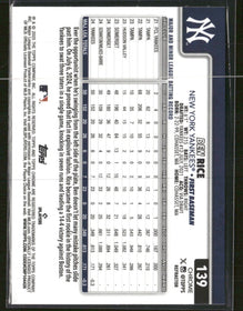 2025 Topps Chrome Refractors Ben Rice Rookie #139