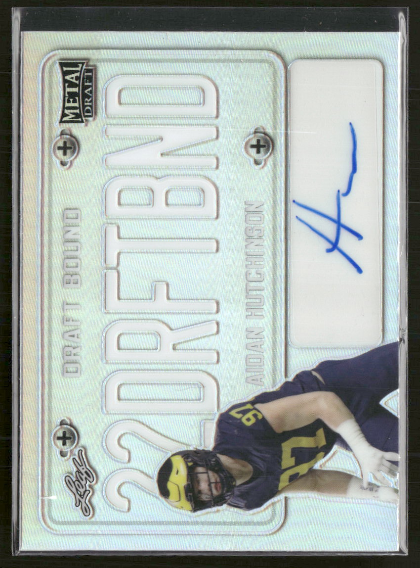 2022 Leaf Metal Draft Bound AU Pris Silver Aidan Hutchinson #/40 Auto #DB-AH1