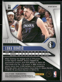 2024-25 Panini Prizm Prizms White Lazer Luka Doncic #/275 #89