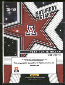 2025 Panini Prizm Draft Saturday Stars AU Hyper Tetairoa McMillan Auto #SSS-TMN