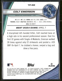2024 Bowman's Best Prospects Aqua Lava Refractors Colt Emerson #/199 #TP-22