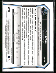 2026 Bowman Chrome Prospect AU Purple Refractors Luis Arana #/250 Auto #CPA-LA