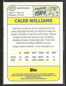 2024 Topps Chrome 1974 Topps Football Pink Refractor Caleb Williams #74TF-1