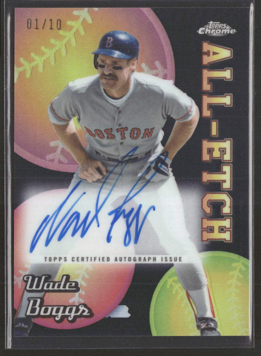 2024 Topps Chrome All-Etch AU Black Refractors Wade Boggs #/10 Auto #CEA-WB