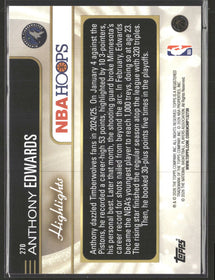 2025-26 Hoops Rainbow Blue & Yellow Anthony Edwards #/275 #270