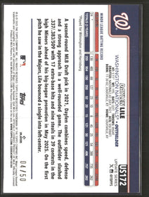 2025 Topps Update Gold Diamante Foil Daylen Lile Rookie #/50 #US172