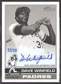 2025 Topps Heritage Black/White Auto /25 Dave Winfield Auto #ROABW-DW