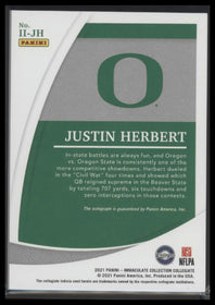 2021 Panini Immaculate Collection Collegiate Ink Justin Herbert #/99 Auto #II-JH