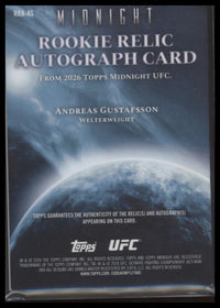 2026 Topps Midnight UFC Rookie Relic Autographs Twilight Andreas Gustafsson #/99
