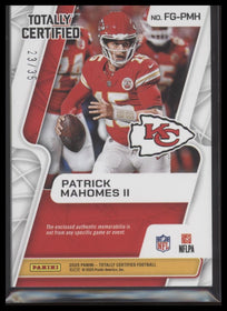 2024 Panini Totally Certified 3 Color Patch Combo /35 Patrick Mahomes II #FG-PMH