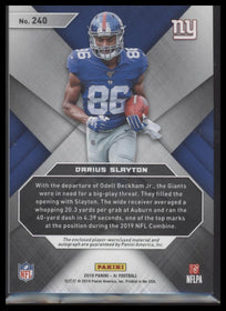 2019 Panini XR Darius Slayton Rookie #/199 Auto #240