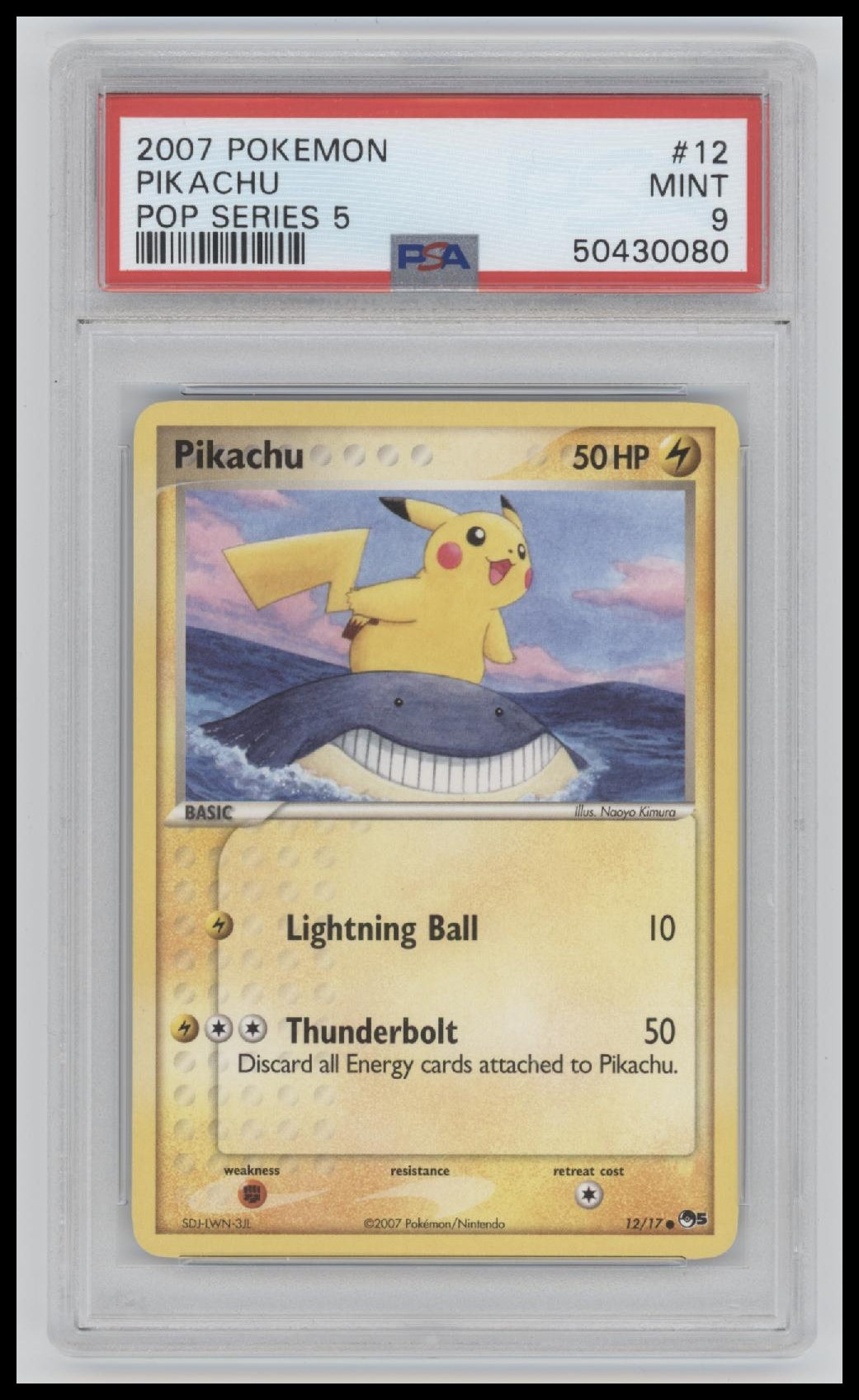 2007 Pokemon Pop Series 5 Pikachu 9 PSA #12