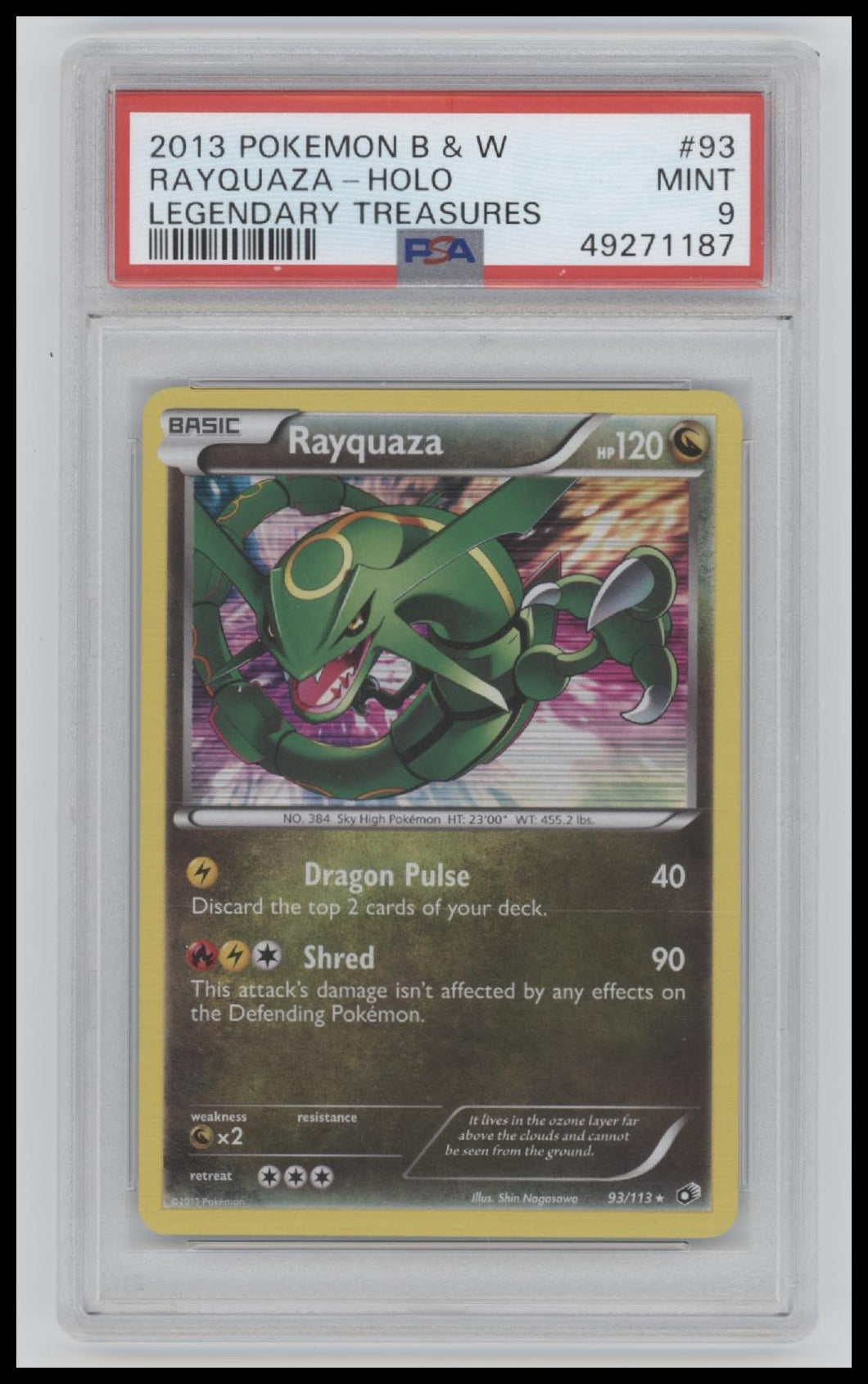 2013 Pokemon Black & White Legendary Treasures Rayquaza-Holo 9 PSA #93