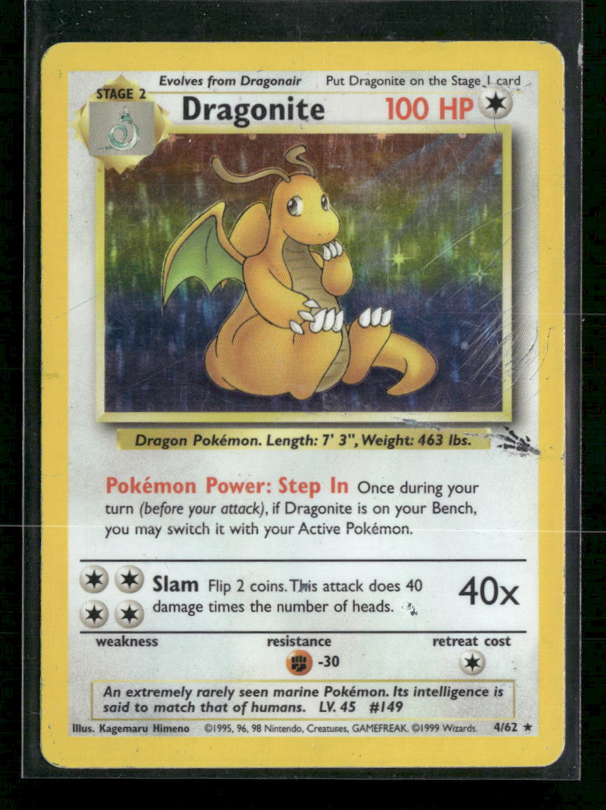 Fossil Dragonite (4) #04/62 *Damaged*