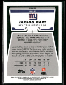 2025 Topps Chrome 1975 Topps Refractor Jaxson Dart #1975-25