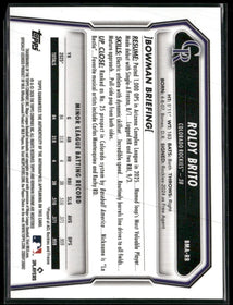 2026 Bowman Chrome Auto Mojo Gold Refractors Roldy Brito #/50 #BMA-RB