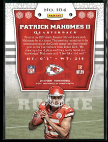 2017 Panini Patrick Mahomes II Rookie #104