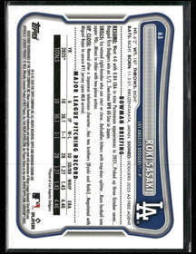 2026 Bowman Chrome Mojo Sky Blue Refractors Roki Sasaki #/499 #63