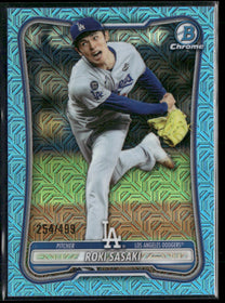 2026 Bowman Chrome Mojo Sky Blue Refractors Roki Sasaki #/499 #63